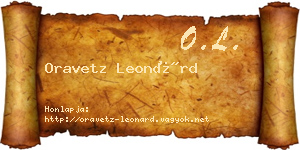 Oravetz Leonárd névjegykártya
