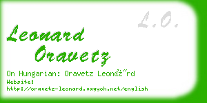 leonard oravetz business card